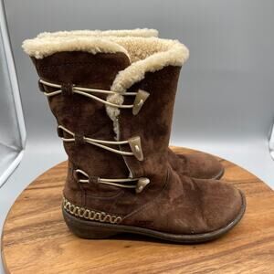 UGG Australia Kona Toggle Boots Womens Size 9 Brown Leather Winter Sheepskin